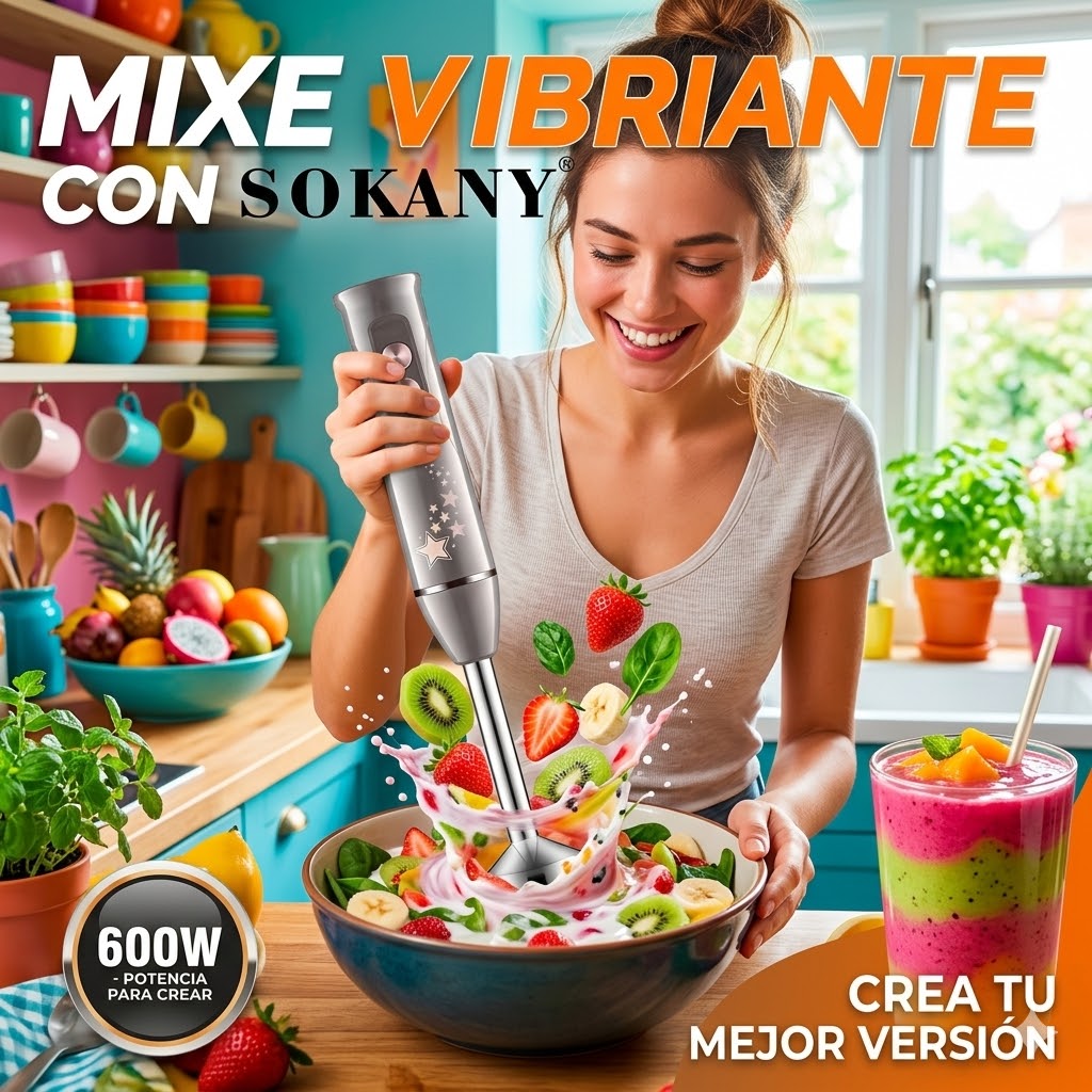 BATIDORA DE Mano 2 en 1 SOKANY -600W