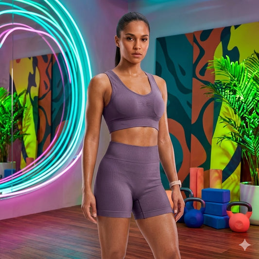 Set Deportivo Top/Short,Morado Ciruela