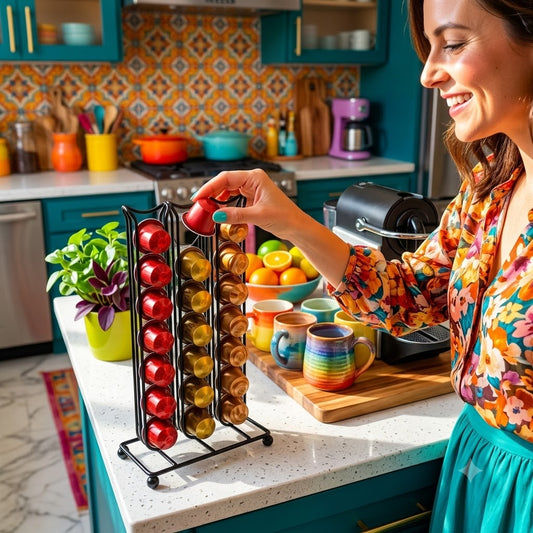 Soporte Para Capsula de Cafe Giratorio -Acero Inoxidabl