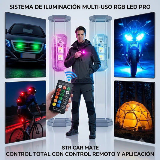 Set de  2 Luces Estroboscopica Led a Control para Autos y Moto