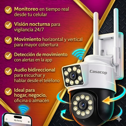 Camara WiFi PTZ Con Doble Lente