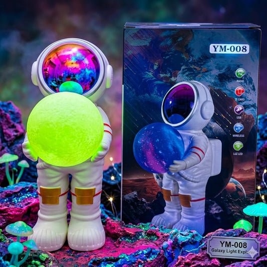 Astronauta,Lampara LED con Altavoz Bluetooth y Luz Ambiental