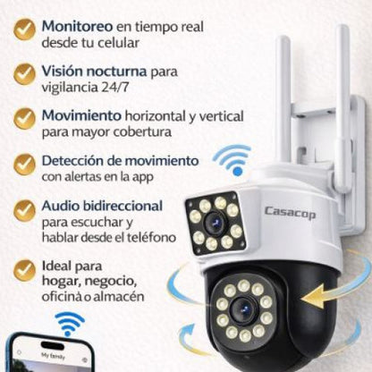 Camara WiFi PTZ Con Doble Lente