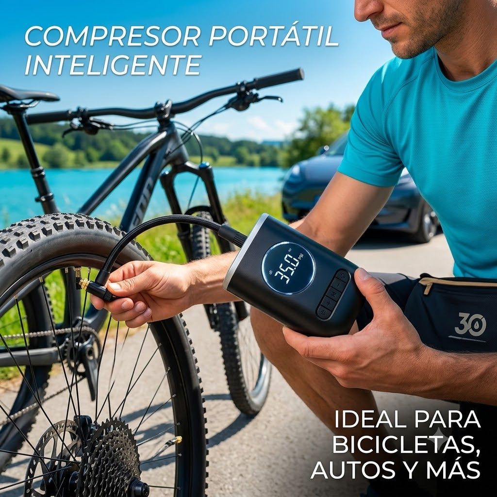 Compressor de Aire CZK-3668 Portatil, 🚗🏍️🚲