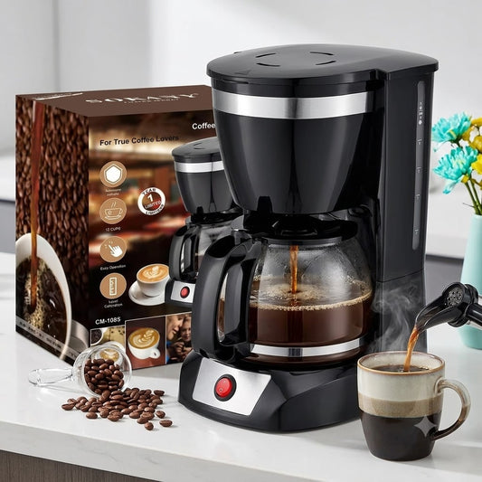 Cafetera Electrica SOKANY Con Jarra de Vidrio