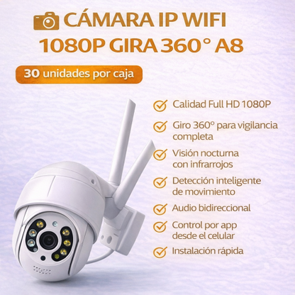 Camara IP Wifi 1080P Giro 360. A8