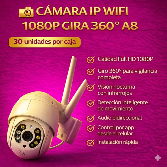 Camara IP Wifi 1080P Giro 360. A8