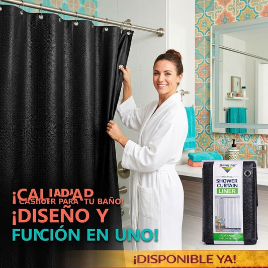 Cortina Protectora para Baño PEVA Hang Jie , unSolo Color