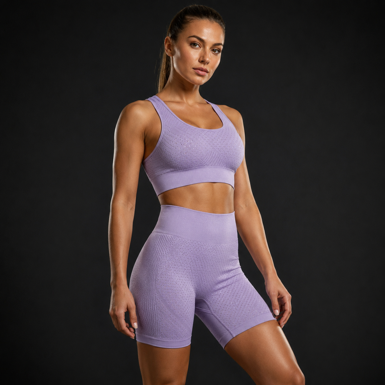 Set Deportivo Corto Top/Short, Morado Claro