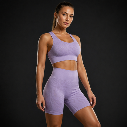 Set Deportivo Corto Top/Short, Morado Claro