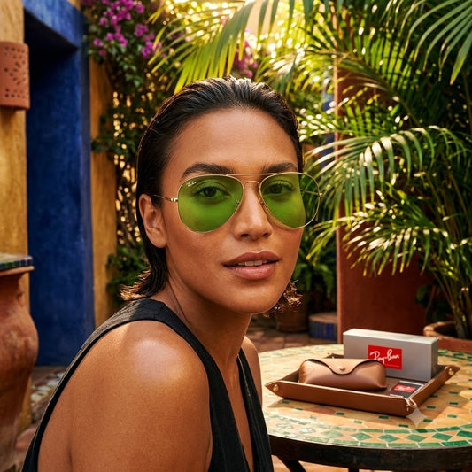 Rayban Aviator Verde Dorado+Estuche Tipo Original