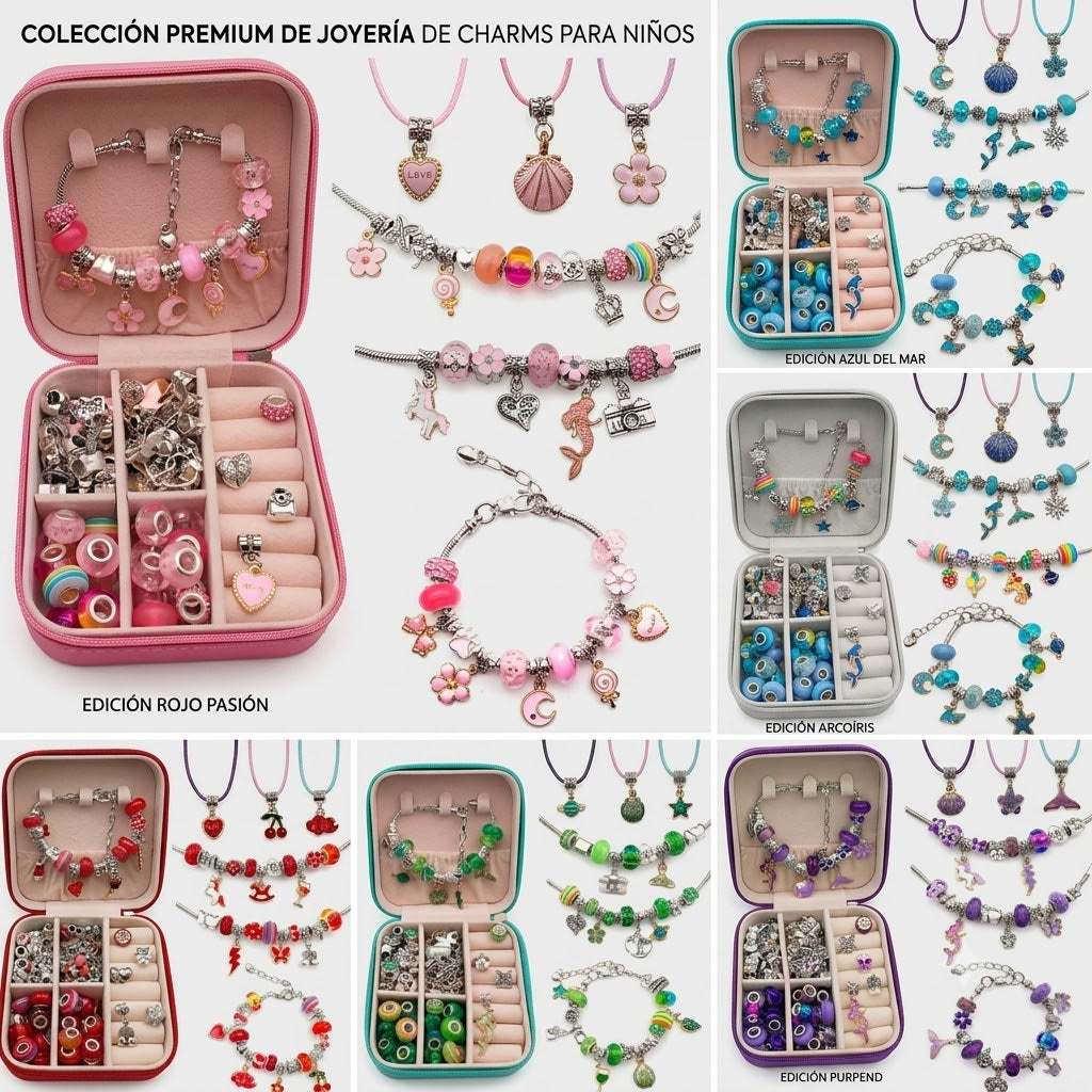 KIT DE JOYERO Y PULCERAS PARA NIÑAS'COLLARES Y ACCESORIOS