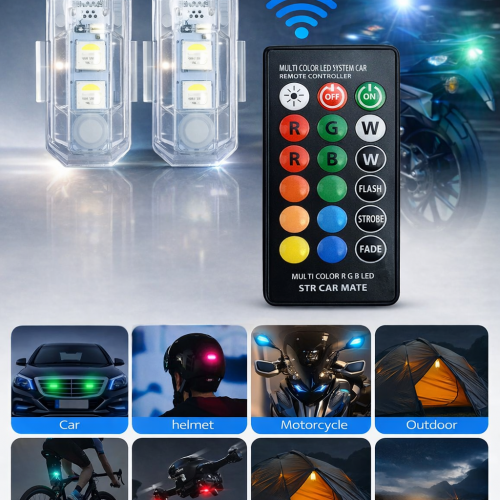 Set de  2 Luces Estroboscopica Led a Control para Autos y Moto