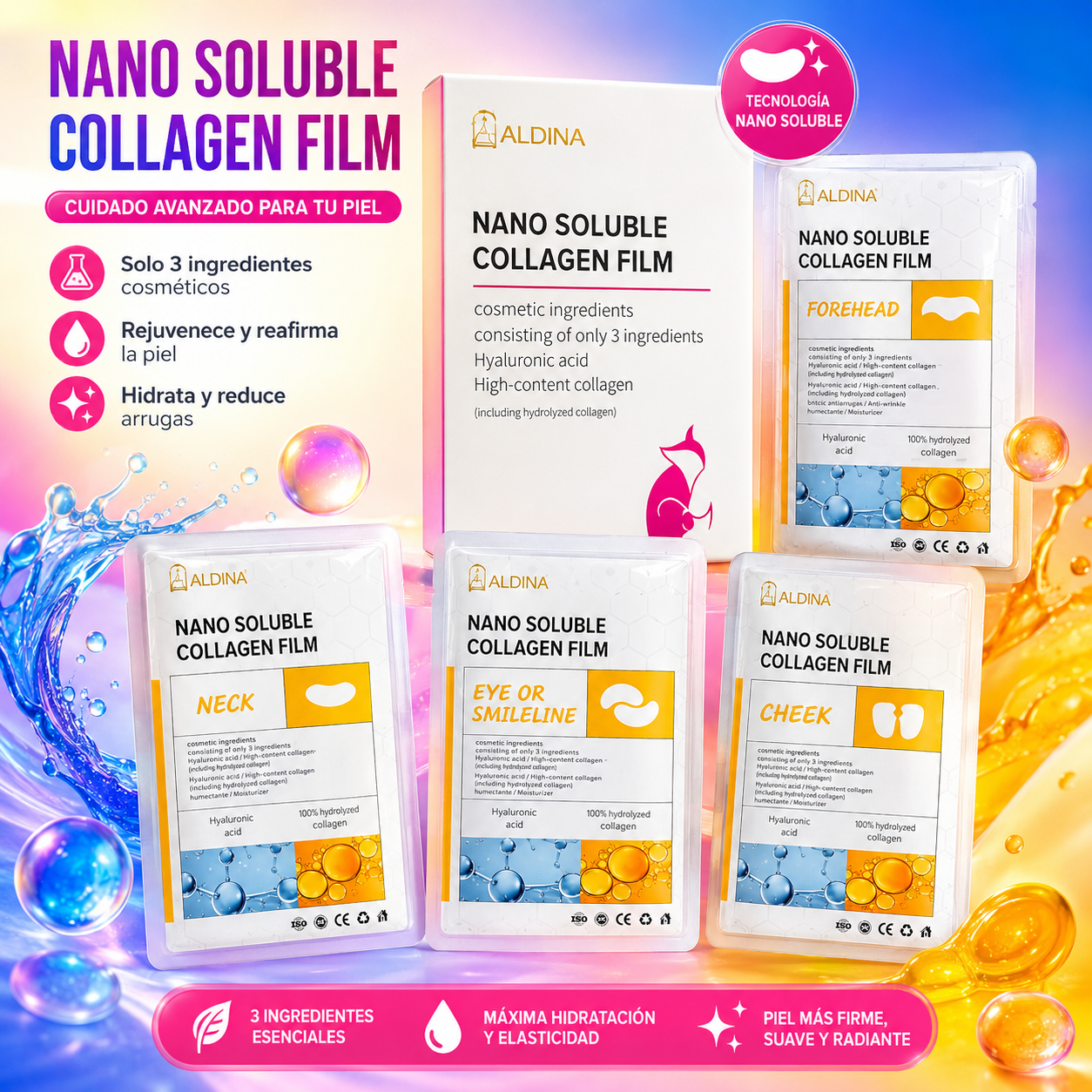 Spray Pelicula de dColágeno  Reafirmante Anti Arrugas
