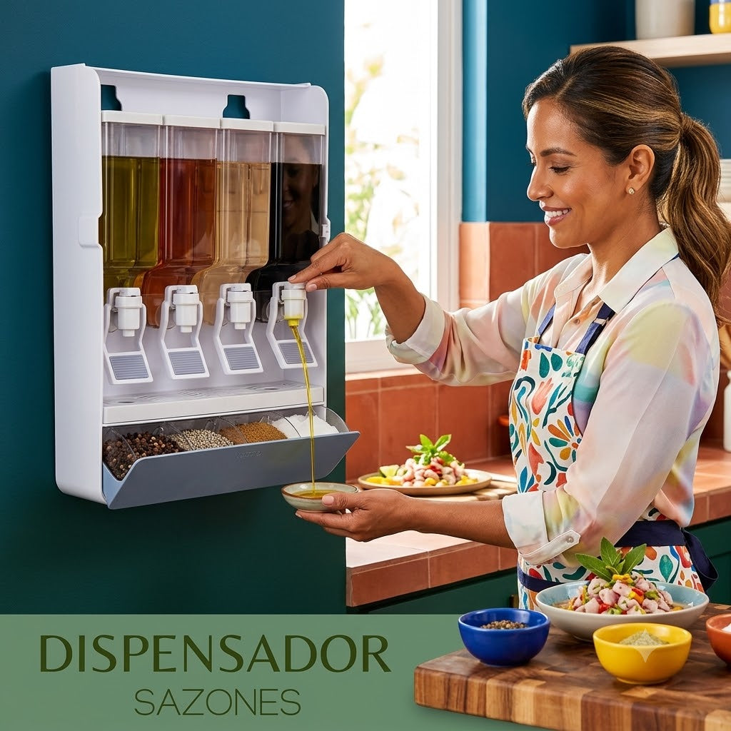 Dispensador y Organizador de Sazones y Condimentos