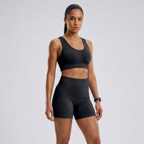 Set Deportivo Corto Negro. Fitness