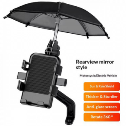 Soporte para Celular con Sombrilla para Moto y Bicicleta