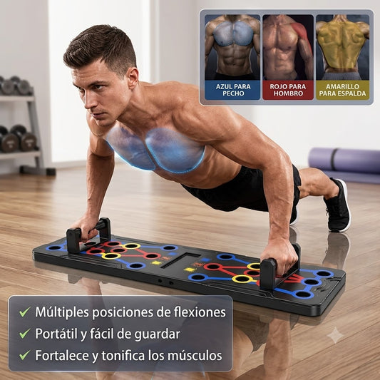 Tabla de Flexiones Multifuncional con Guía de Colores. Pechadas y Mas