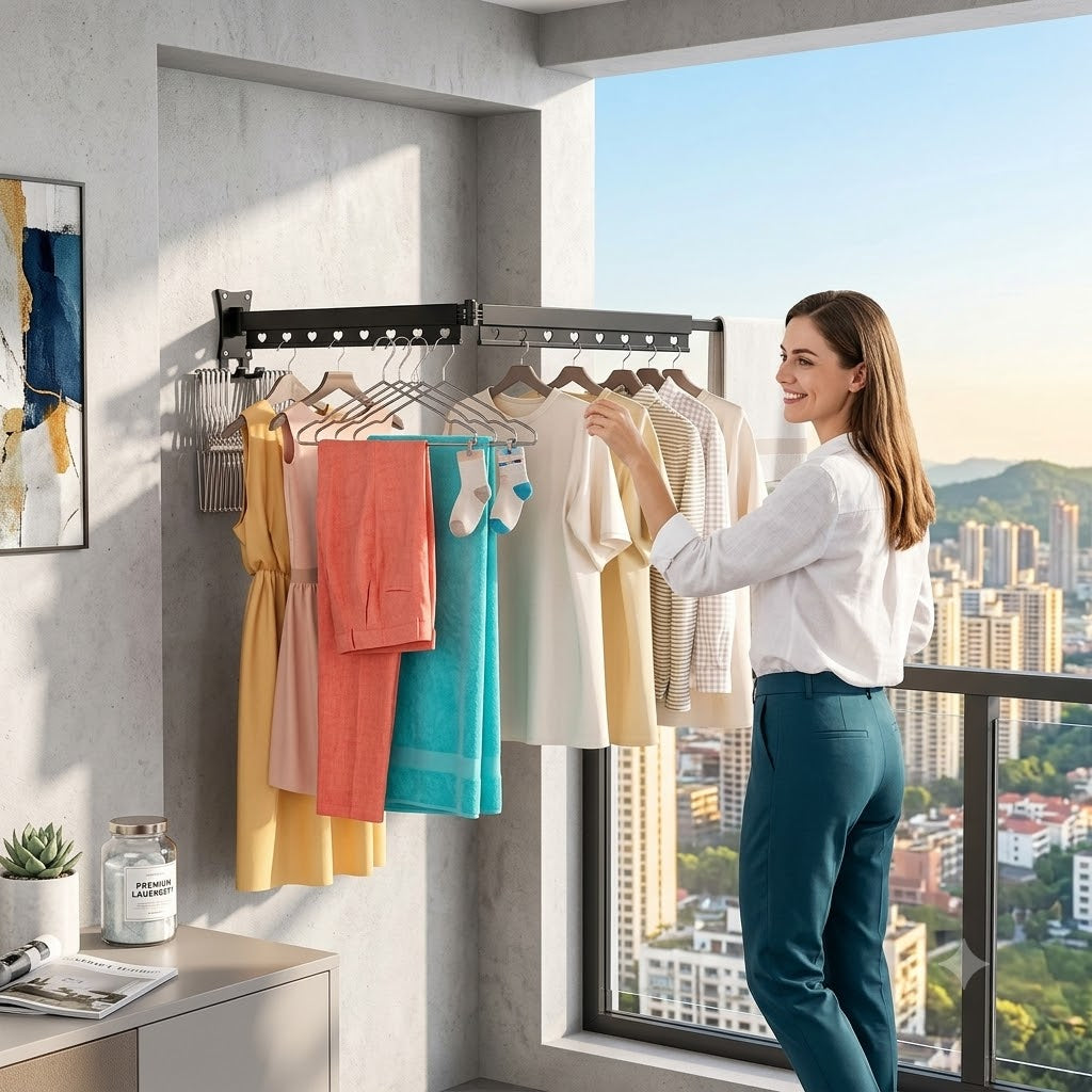 Tendedero Perchero  Plegable 2 Brazos Multifuncional para Ropa