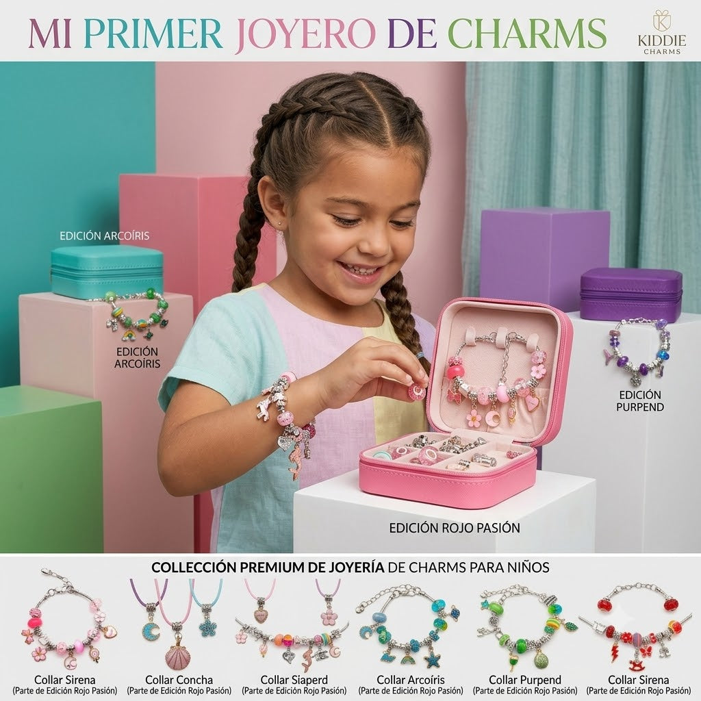 KIT DE JOYERO Y PULCERAS PARA NIÑAS'COLLARES Y ACCESORIOS